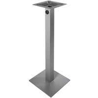 BFM Seating PHTB16SQSVT Margate Bar Height Outdoor / Indoor 16 inch Silver Square Table Base with Umbrella Hole