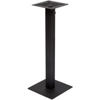 BFM Seating Margate Bar Height Outdoor / Indoor 16" Black Square Table Base with Umbrella Hole