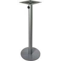 BFM Seating PHTB20RSVT Margate Bar Height Outdoor / Indoor 20" Silver Round Table Base with Umbrella Hole