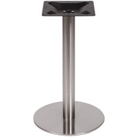 BFM Seating Elite Standard Height Outdoor / Indoor 18" Brushed Stainless Steel Round Table Base