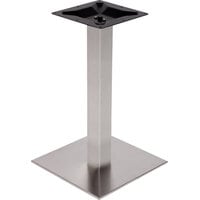 BFM Seating PHTB18SQSS Elite Standard Height Outdoor / Indoor 18" Brushed Stainless Steel Square Table Base