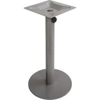 BFM Seating PHTB20RSV Margate Standard Height Outdoor / Indoor 20 inch Silver Round Table Base with Umbrella Hole