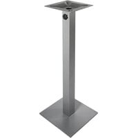 BFM Seating PHTB18SQSVT Margate Bar Height Outdoor / Indoor 18 inch Silver Square Table Base with Umbrella Hole