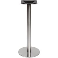 BFM Seating PHTB18RSST Elite Bar Height Outdoor / Indoor 18 inch Brushed Stainless Steel Round Table Base