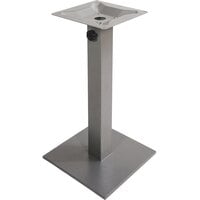 BFM Seating PHTB18SQSV Margate Standard Height Outdoor / Indoor 18" Silver Square Table Base with Umbrella Hole