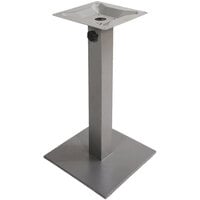 BFM Seating PHTB16SQSV Margate Standard Height Outdoor / Indoor 16" Silver Square Table Base with Umbrella Hole