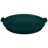 Tablecraft CW1380HGNS 1.5 Qt. Hunter Green with White Speckle Cast Aluminum Small Shallow Oval Casserole Dish