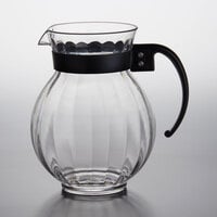 GET P-4091 90 oz. Customizable Tahiti Clear Plastic Pitcher with Black Handle