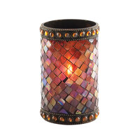 Sterno 80108 4 3/4 inch Amber Beaded Mosaic Liquid Candle Holder