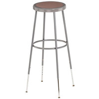 National Public Seating 6230H 32 inch - 39 inch Gray Adjustable Hardboard Round Lab Stool