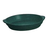 Tablecraft CW3010HGNS 4 Qt. Hunter Green with White Speckle Cast Aluminum Oval Casserole Dish