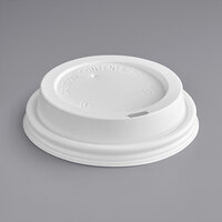 Choice White Hot Paper Cup Travel Lid for 10-24 oz. Standard Cups and 8 oz. Squat Cups - 1000/Case