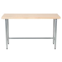 Advance Tabco TH2G-245 Wood Top Work Table with Galvanized Base - 24 inch x 60 inch