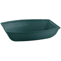 Tablecraft CW3195HGNS 8 Qt. Hunter Green with White Speckle Cast Aluminum Oblong Salad Bowl