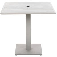 BFM Seating DVS3232TSU South Beach 32 inch x 32 inch Outdoor / Indoor Square Tabletop and Table Base with Umbrella Hole