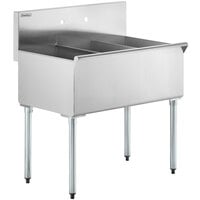 Steelton 36 inch 16-Gauge Stainless Steel Three Compartment Commercial Utility Sink - 12 inch x 21 inch x 14 inch Bowls