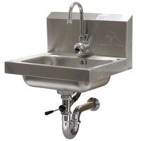 Advance Tabco 7-PS-51 Hands Free Hand Sink with Electric Faucet and Lever Operated Drain