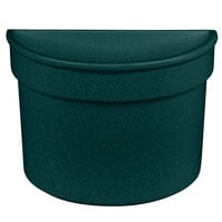 Tablecraft CW1312HGNS 5 Qt. Hunter Green with White Speckle Cast Aluminum Half Soup Bowl
