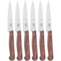 Victorinox Forschner 5.2000.12-X4 4 3/4 inch 6-Piece Rosewood Straight Blade Steak Knife