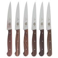 Victorinox Forschner 5.2030.12-X4 6-Piece Rosewood 4 3/4 inch Serrated Steak Knife Set