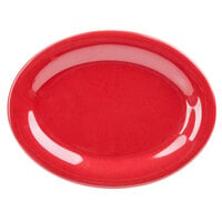 GET OP-950-RSP Red Sensation 9 3/4 inch x 7 1/4 inch Oval Platter - 24/Case