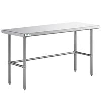 Regency 24" x 60" 16-Gauge 304 Stainless Steel Commercial Open Base Work Table