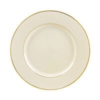 10 Strawberry Street CGLD0005 6 3/4 inch Cream Double Gold Line Porcelain Bread and Butter Plate - 24/Case