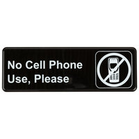 Thunder Group No Cell Phone Use, Please Sign - Black and White, 9" x 3"