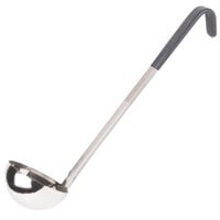 Vollrath 4980620 Jacob's Pride 6 oz. One-Piece Stainless Steel Ladle with Black Kool-Touch® Handle
