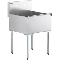 Steelton 24 inch 16-Gauge Stainless Steel One Compartment Commercial Utility Sink - 24 inch x 24 inch x 14 inch Bowl