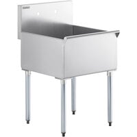 Steelton 24 inch 16-Gauge Stainless Steel One Compartment Commercial Utility Sink - 24 inch x 24 inch x 14 inch Bowl