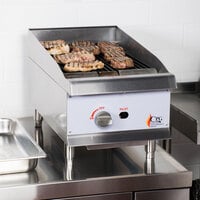 Cooking Performance Group CL-CPG-15-NL 15 inch Natural Gas Countertop Lava Briquette Charbroiler - 40,000 BTU