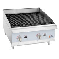 Cooking Performance Group CL-CPG-24-NL 24 inch Gas Countertop Lava Briquette Charbroiler - 80,000 BTU