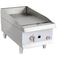 Cooking Performance Group GM-CPG-15-NL 15 inch Gas Countertop Griddle with Manual Controls - 30,000 BTU