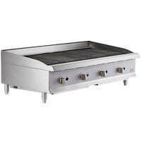 Cooking Performance Group CL-CPG-48-NL 48 inch Gas Countertop Lava Briquette Charbroiler - 120,000 BTU