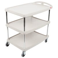 Metro myCart MY2030-34G Gray Utility Cart with Three Shelves and Chrome Posts - 24 inch x 34 inch