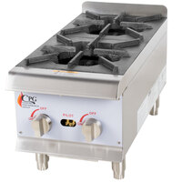 Cooking Performance Group R-CPG-12-NL 2 Burner Gas Countertop Range / Hot Plate - 44,000 BTU