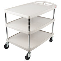 Metro myCart MY2636-35G Gray Utility Cart with Three Shelves and Chrome Posts - 28 inch x 40 inch