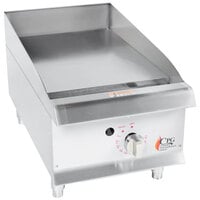 Cooking Performance Group GT-CPG-15-NL 15" Gas Countertop Griddle with Flame Failure Protection and Thermostatic Controls - 30,000 BTU