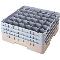 Cambro 36S900184 Beige Camrack Customizable 36 Compartment 9 3/8 inch Glass Rack