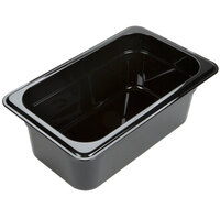 Carlisle 3088103 StorPlus 1/4 Size Black High Heat Plastic Food Pan - 4 inch Deep