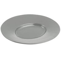 Bon Chef 2090 19" x 16" Platinum Gray Sandstone Finish Cast Aluminum Wide Rim Platter