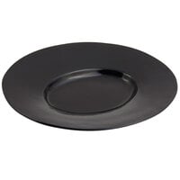 Bon Chef 2090 19" x 16" Black Sandstone Finish Cast Aluminum Wide Rim Platter