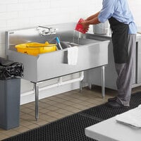 Steelton 54 inch 16-Gauge Stainless Steel Three Compartment Commercial Utility Sink - 18 inch x 21 inch x 14 inch Bowls