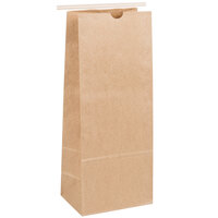 5 lb. Brown Kraft Customizable Paper Coffee Bag with Reclosable Tin Tie - 25/Pack