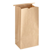 Choice 5 lb. Brown Kraft Customizable Paper Coffee Bag with Reclosable Tin Tie - 25/Pack