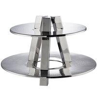 American Metalcraft DTS2013 2 Tier Display Stand - Hammered Stainless Steel
