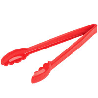 Cambro 12TGS404 Lugano 12 inch Red Scallop Grip Plastic Tongs