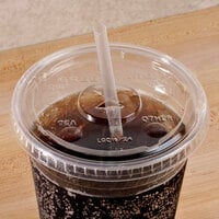 Fabri-Kal LGC16/24 Greenware 16, 20, and 24 oz. Compostable Clear Plastic Lid with Straw Slot - 100/Pack