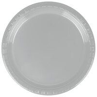 Creative Converting 28106011B 7 inch Shimmering Silver Plastic Plate - 600/Case
